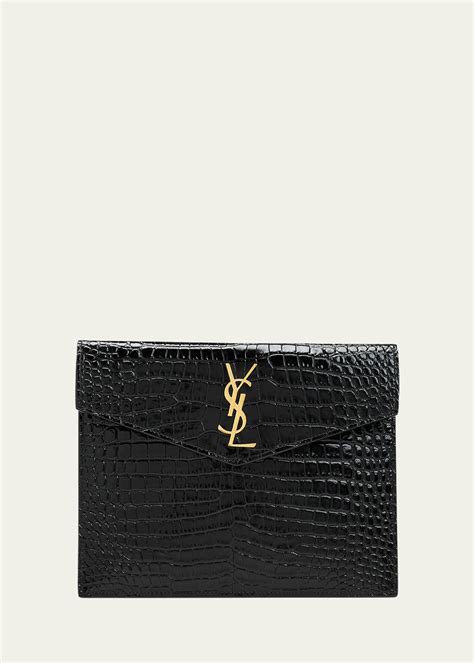 ysl personalized clutch|ysl crocodile clutch.